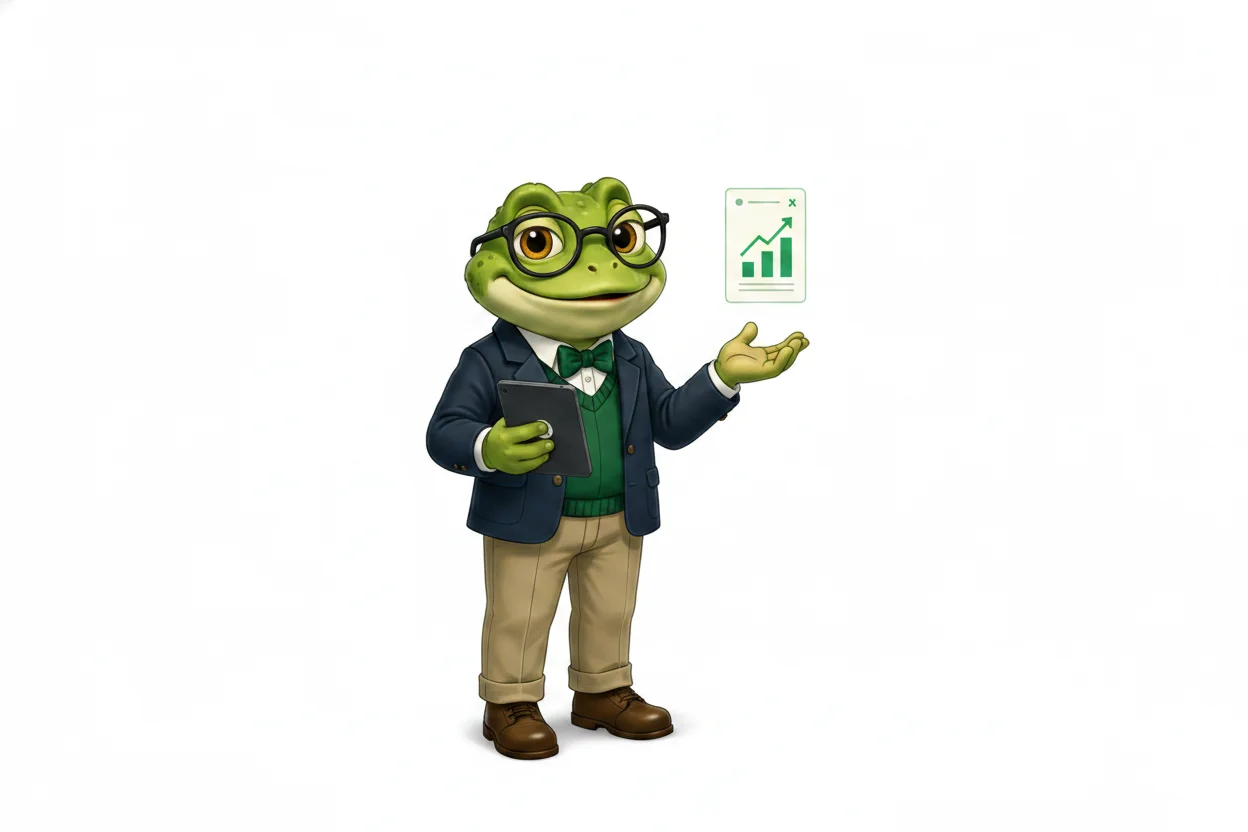 Finn the Finance Toad presenting equipment financing options
